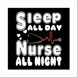 night shift nurse  funny nurse Posters and Art